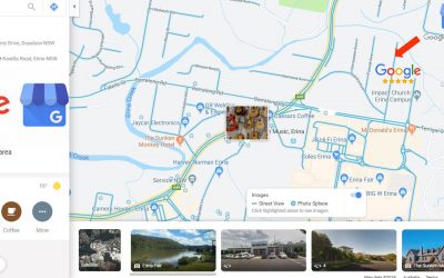 Screenshot of Google Maps with some local businesses